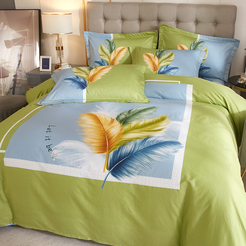 纯棉床上四件套100全棉床单被套简约床笠款被罩四季通用春秋床品4