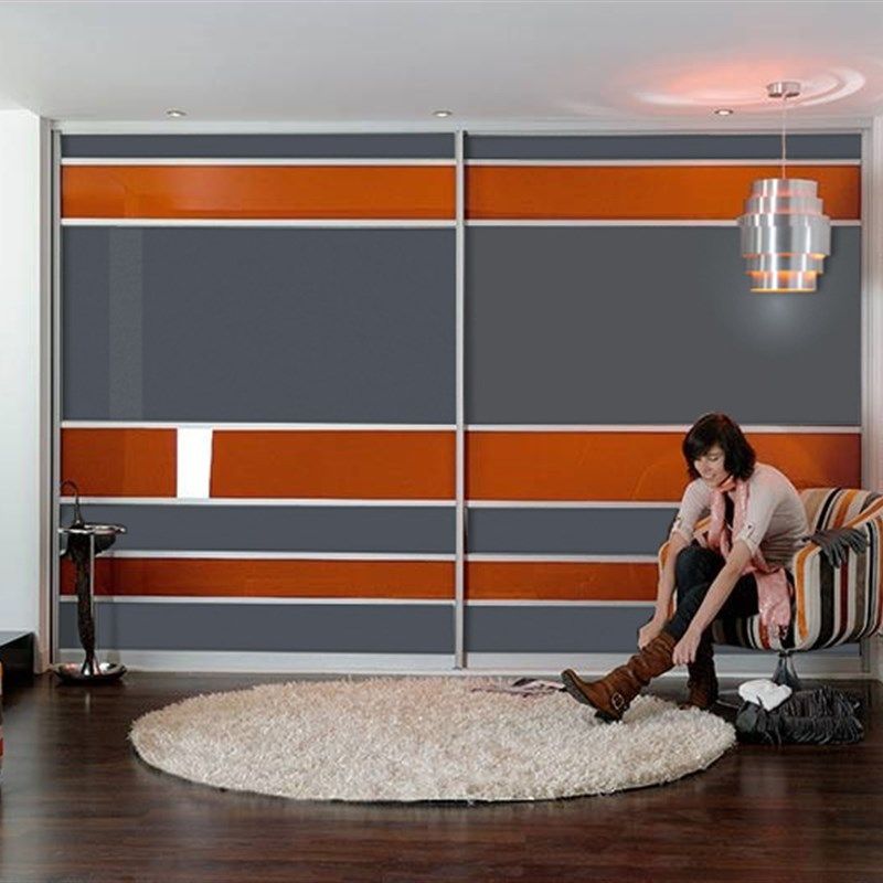 定制现代简约推拉门烤漆整体移门衣柜卧室板式木质组合家具衣帽间