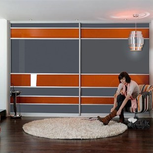 定制现代简约推拉门烤漆整体移门衣柜卧室板式 木质组合家具衣帽间