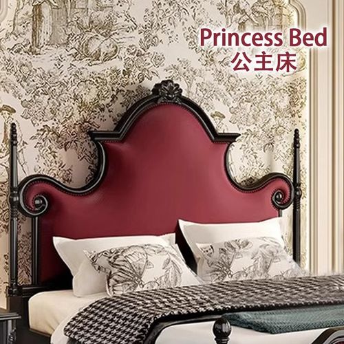 现代简约法式美式实木床主卧1米8双人床高端大气欧式真皮软包婚床