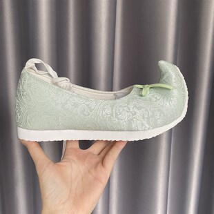 复原风宋制汉服鞋提花云头翘头尖尖鞋轻便增高女鞋百迭裙配鞋