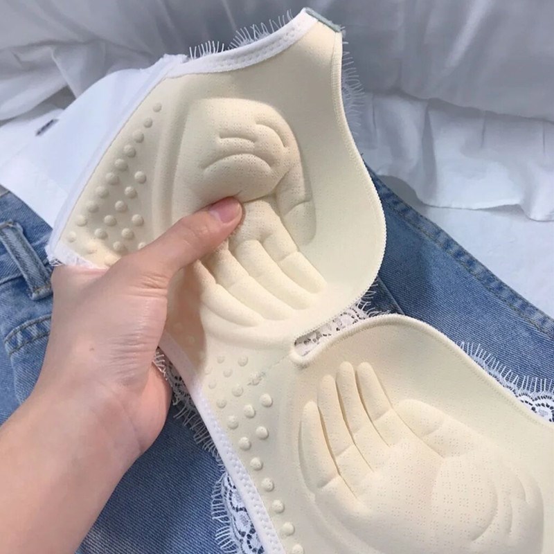 小胸聚拢内衣女无钢圈不空杯收副乳胸罩纯欲风调整型平胸专用文胸