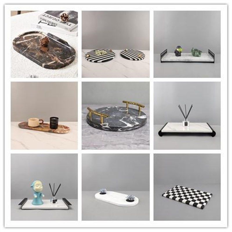现代轻奢天然大理石收纳托盘摆件客厅玄关香薰置物盘高级软装饰品,家居饰品,香薰托盘,淘宝优惠券,粉丝福利购,淘宝优惠卷