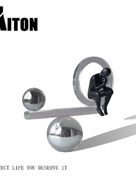 现代创意几何水晶平衡思考者人物摆件样板间玄关柜家居客厅装饰品