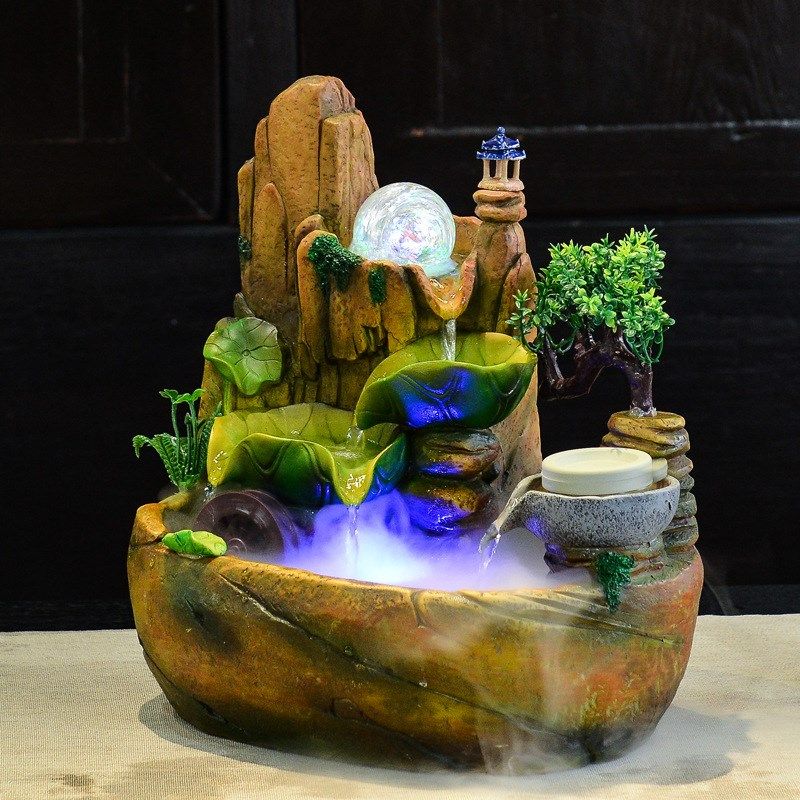假山风水轮招财喷泉客厅室内桌面微景观装饰品开业流水摆件转运球,家居饰品,装饰摆件,淘宝优惠券,粉丝福利购,淘宝优惠卷