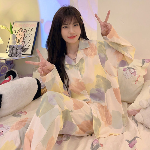 孕妇睡衣春秋纯棉产后2月份月子服夏季薄款3产妇4哺乳5大码家居服