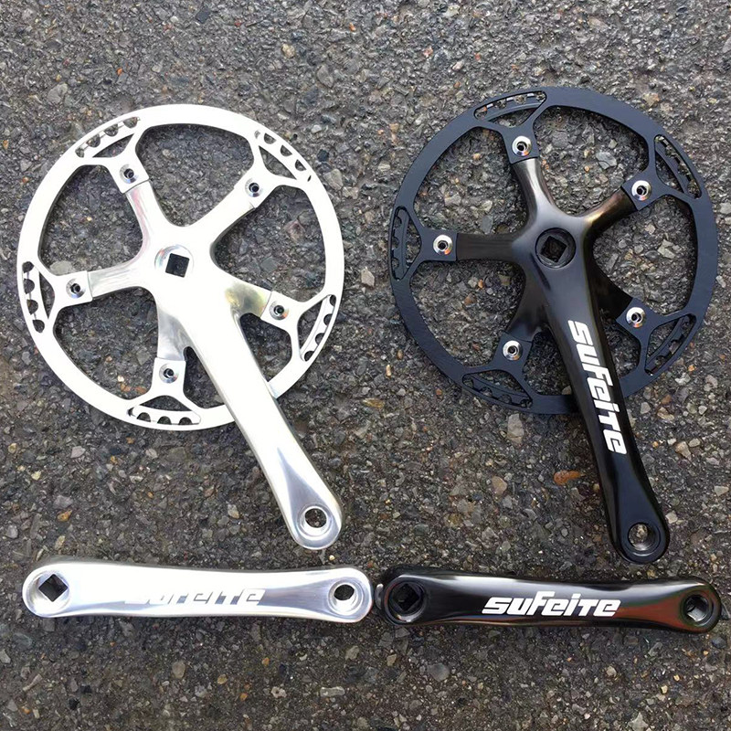 复古通勤车7/8/9变速车折叠车方孔曲柄牙盘小轮自行车改装单盘片