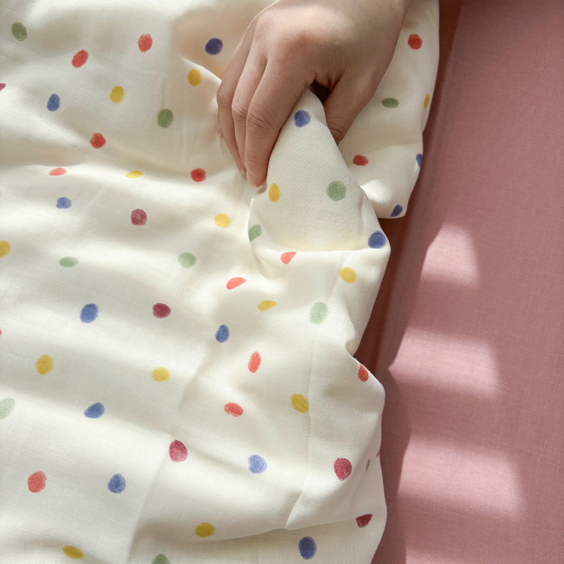 彩啵啵 A类有氧全棉双层纱床单床笠彩啵啵新款床单可配三四件套