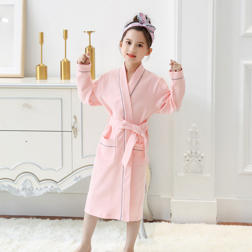 女儿童2021春秋季新款睡衣睡袍小女孩公主洋气纯棉睡裙家居服浴袍