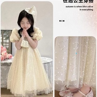 小女孩高跟鞋 水晶鞋 水钻新款 春季 软底 女2024童小皮鞋 儿童公主鞋