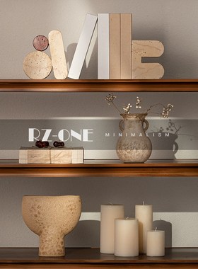 侘寂风客厅壁龛摆件网红民宿酒店样板间房间书架布置软装设计装饰