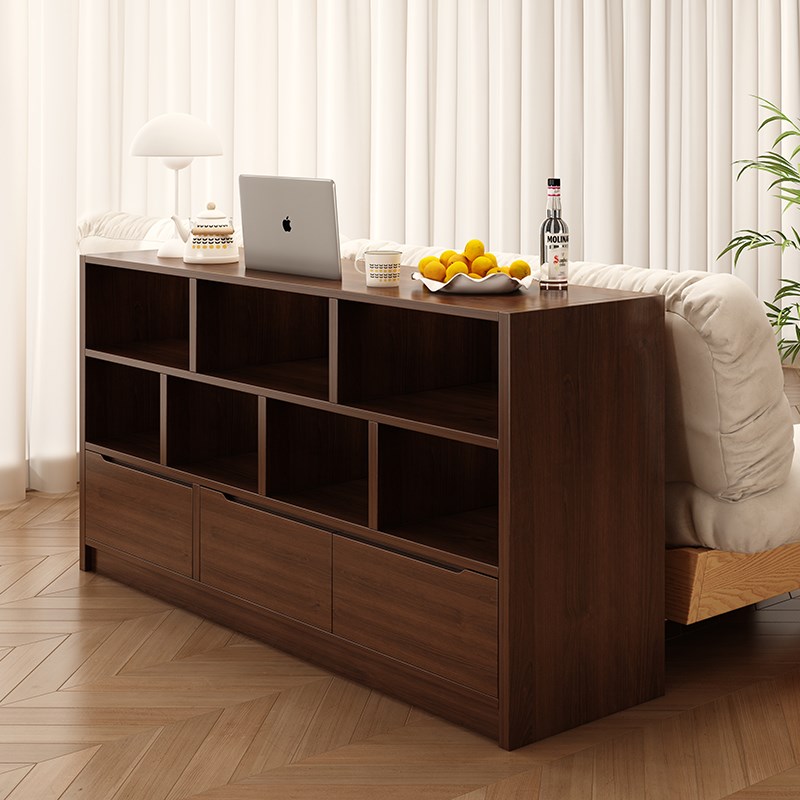沙发后置物架书柜沙发边柜储物柜一体客厅展示柜靠墙收纳矮柜书架