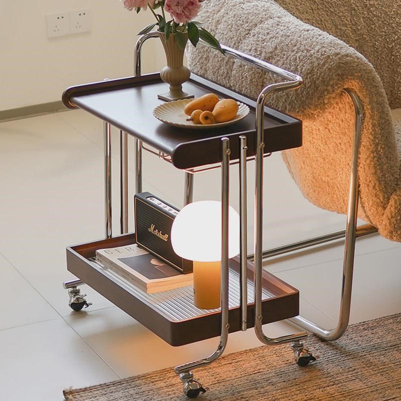 复中古风边几可移动小推车沙发胡桃实木茶餐桌子客厅床头柜置物架,住宅家具,移动边几/推车,淘宝优惠券,粉丝福利购,淘宝优惠卷
