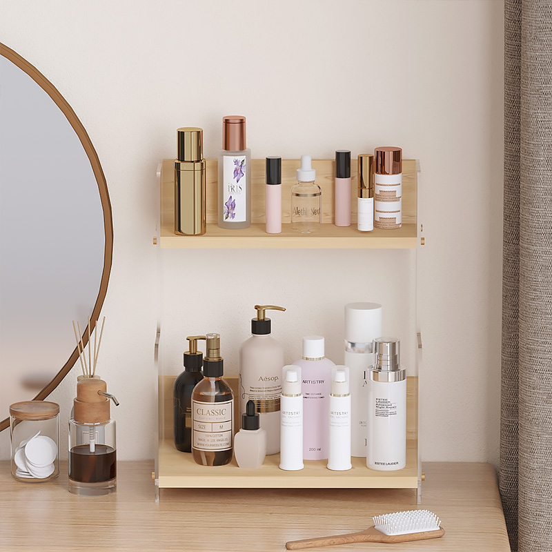 储物架办公室好物轻奢简易亚克力办公桌多层桌面书架水杯桌上杂物