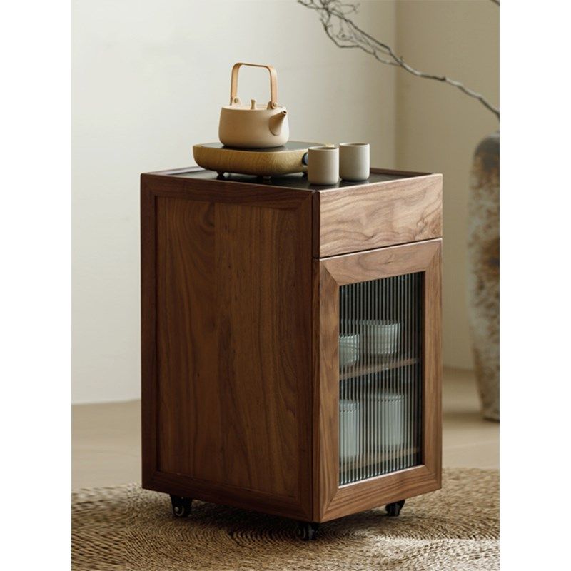 北美黑胡桃木茶水柜移动边几边柜小茶台北欧简约沙发桌边柜烧水茶,住宅家具,移动边几/推车,淘宝优惠券,粉丝福利购,淘宝优惠卷