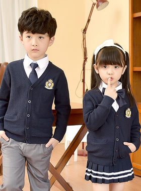 班服毛衣韩版2023新款春秋季冬装毕业季幼儿园园服小学生校服套装