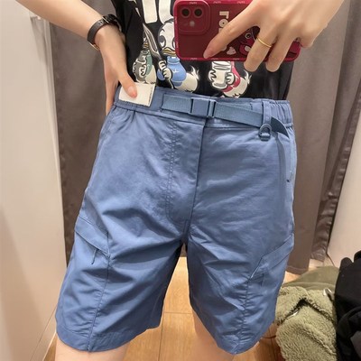 日单男装女装2024夏款尼龙腰带休闲短裤中裤速干百搭五分裤455505
