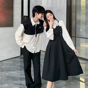 春秋季 不一样 一衣一长裙2024新款 高级感套装 女裙子男衣服 情侣装