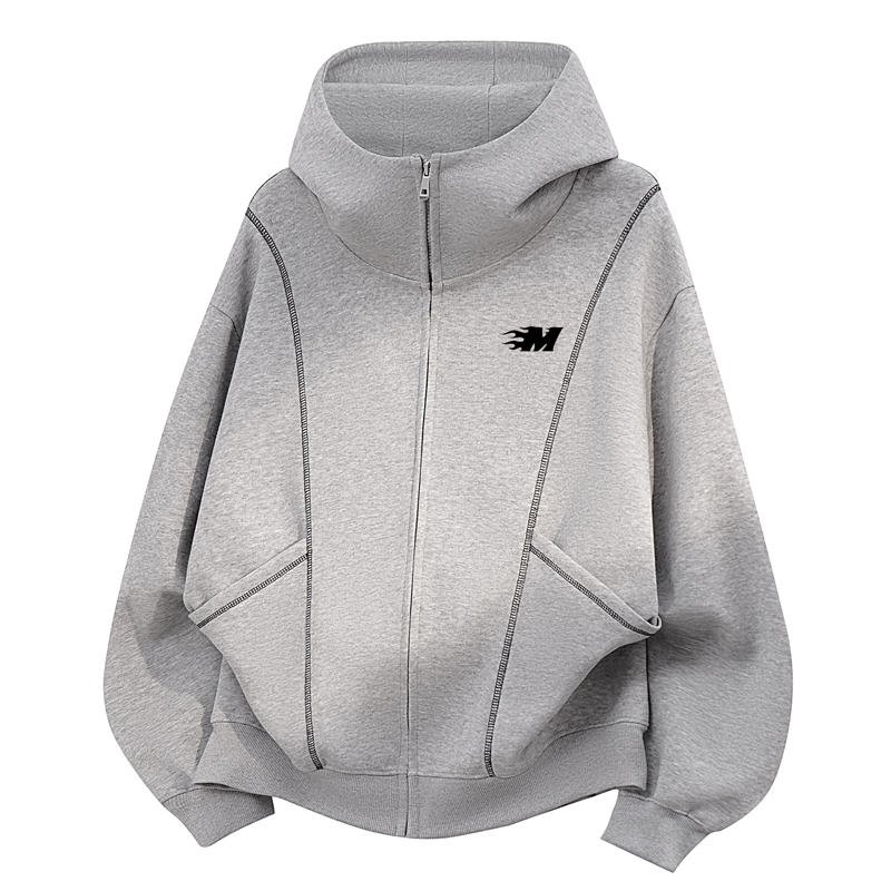 MZAO 美式学院风ins舒适简约百搭连帽立体宽松卫衣