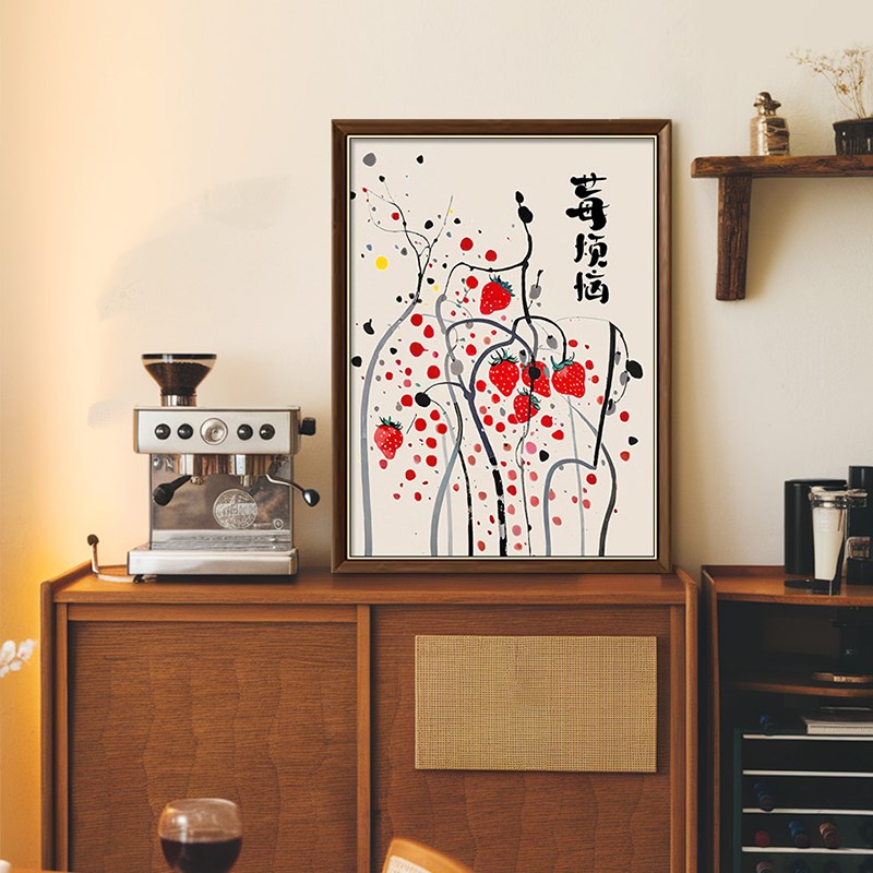 新中式书房装饰画猫咪中古风玄关边柜桌面摆画寓意好的餐厅装饰画图片