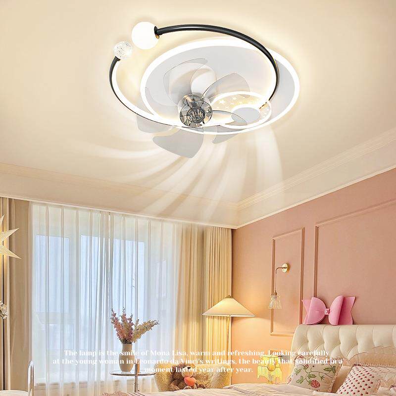 卧室风扇灯家用一体吸顶吊扇led灯芯现代简约摇头智能餐厅房间灯