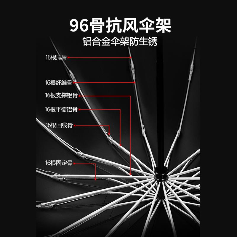 96骨特大号全自动反向雨伞男士折叠加厚加固结实抗风暴雨新品