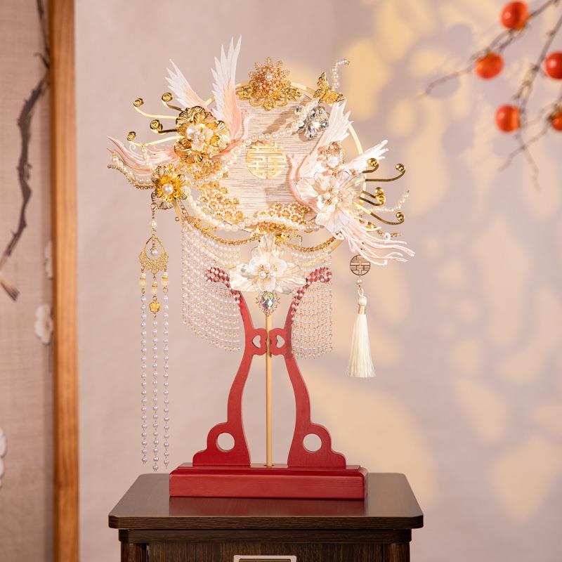 素锦兰韵新娘结婚中式手工扇秀禾服成品手持婚扇出嫁朋友闺蜜送礼
