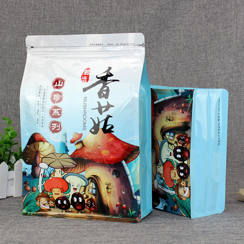 木耳香菇包装袋自封500g干货平菇蘑菇密封袋八边食品分装袋子定制