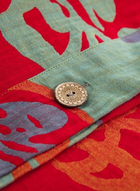 A类双层纱四件套床上全棉床品纯棉床单被套大红色婚庆结婚新婚用