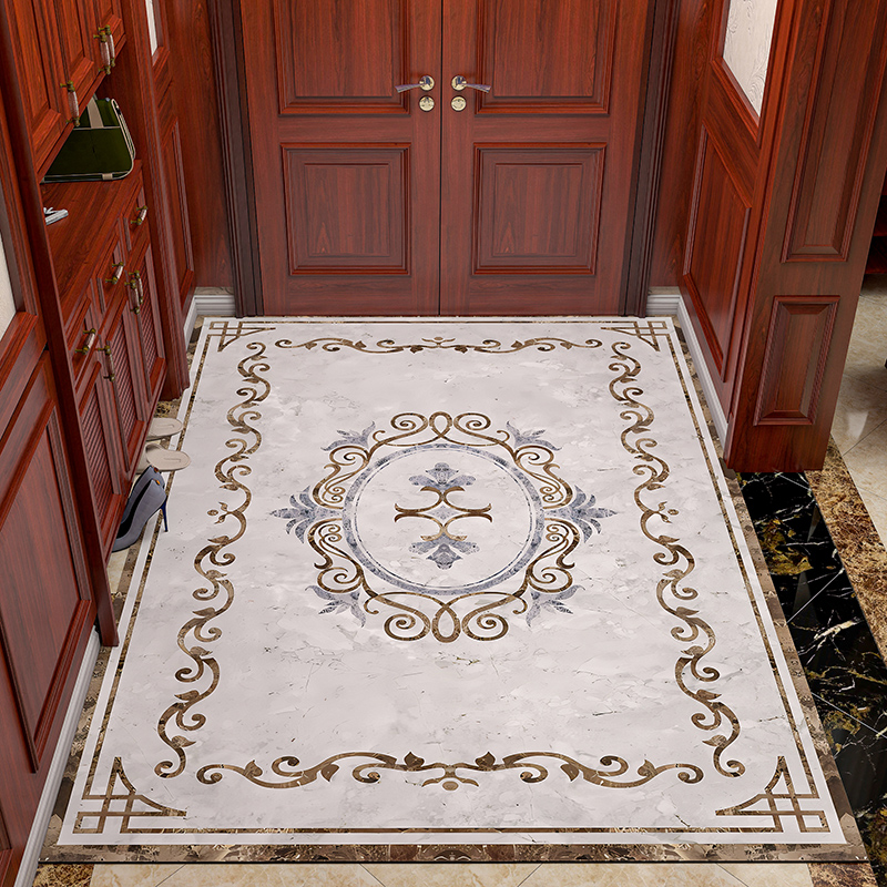 入户门地垫PVC可擦洗欧式皮革脚垫玄关进门垫家用门口地毯可裁剪