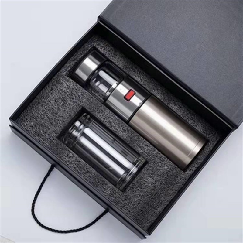 茶水分离杯茶杯印字礼盒套装水杯z刻字保温杯礼品两件套可做LOGO