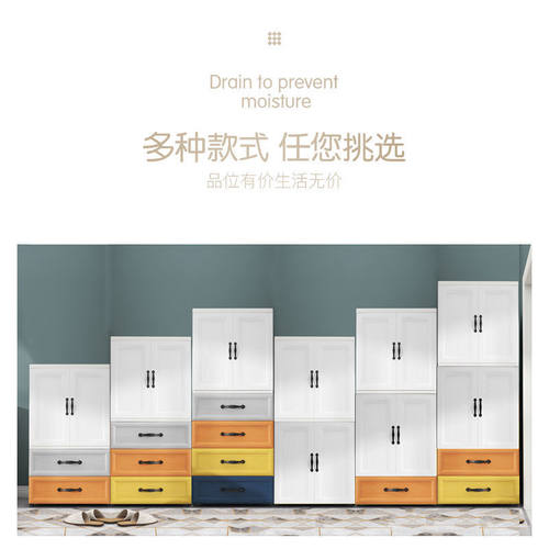 欧式儿童衣柜抽屉式收纳柜子储物柜宝宝婴儿简易小衣橱塑料双开门