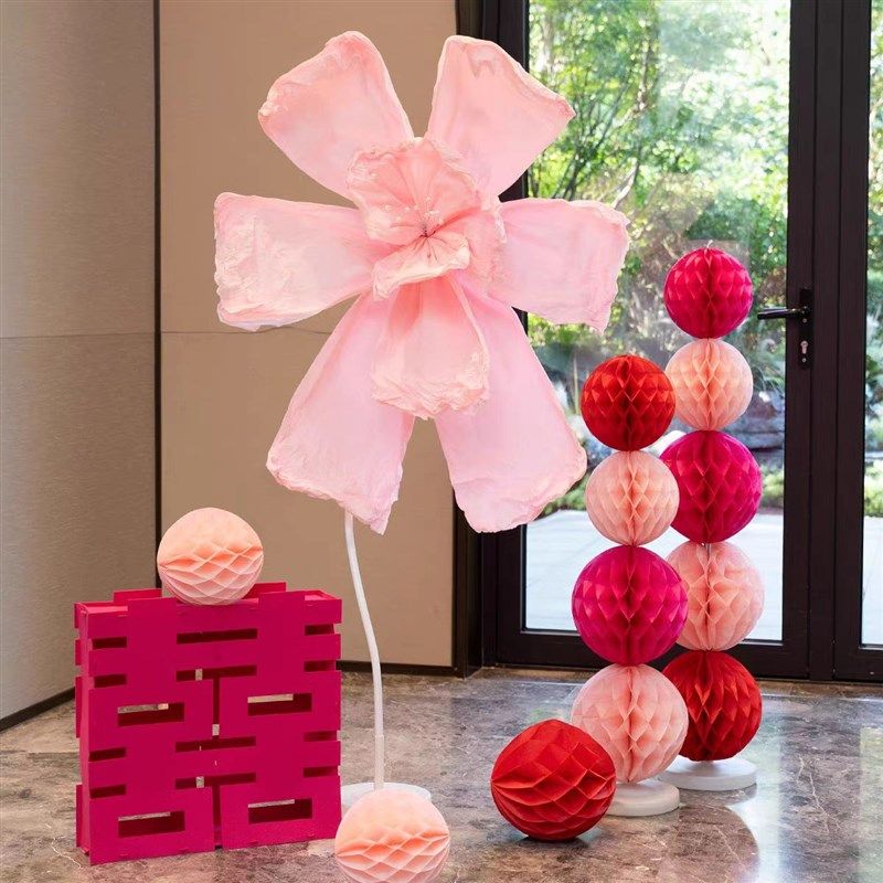 婚房布置装饰男女方卧室客厅结婚礼路引拍照区褶皱花落地喜字摆件,节庆用品/礼品,婚房装扮用品,淘宝优惠券,粉丝福利购,淘宝优惠卷