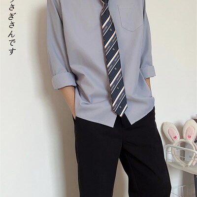 学院风dbk制服基础款日系男生衬衫学生长袖秋冬内搭高级感外穿衬