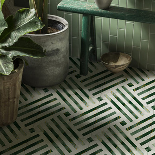 《Bloom》卫生间防水法式自粘地板贴纸IPVC厨房法式清新瓷砖贴自