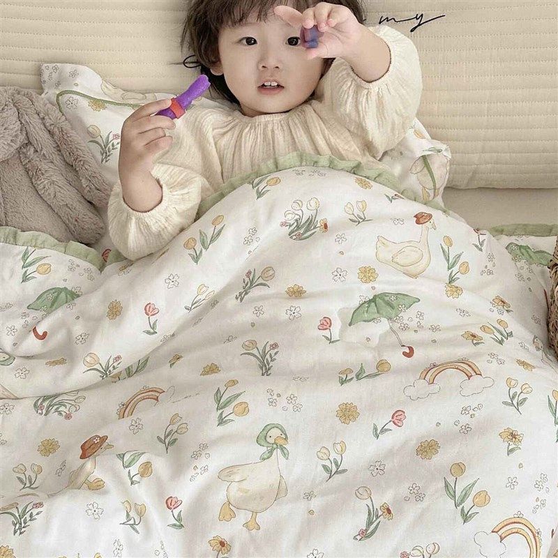 A类卡通可爱竹棉双层纱布春秋被子可水洗 秋冬加厚保暖幼儿园冬被,床上用品,化纤被,淘宝优惠券,粉丝福利购,淘宝优惠卷
