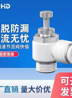 WTHD气动SL快插调速阀气缸节流阀SL4/6/8/10/12mm单向节流阀