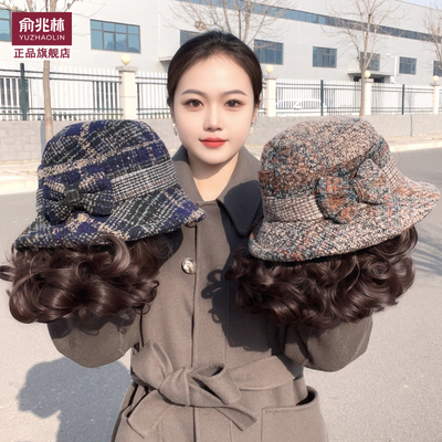 假发帽子女新款中老年洋气妈妈新年渔夫帽子假发时尚礼帽全头套