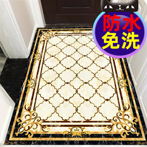 PVC欧式皮革地垫l免洗防水卧室客厅夏季酒店玄关厨房满铺地毯门垫
