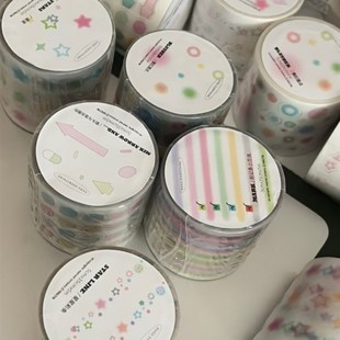 (分装)咕咕万物基础透明感圆点双透贴纸闪砂模切胶带