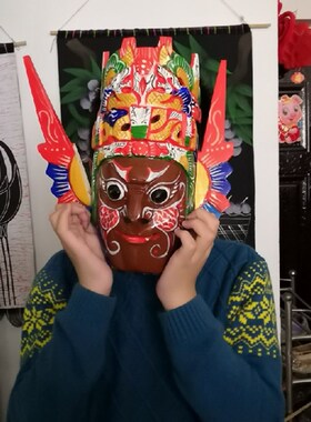 木雕 手工雕刻 屯堡文化 装饰收藏 脸谱傩面具 地戏面具 傩戏表演