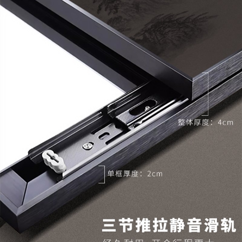 五福临门入户门全身镜挂壁式红色福字玄关装饰画暗藏穿衣镜可关闭