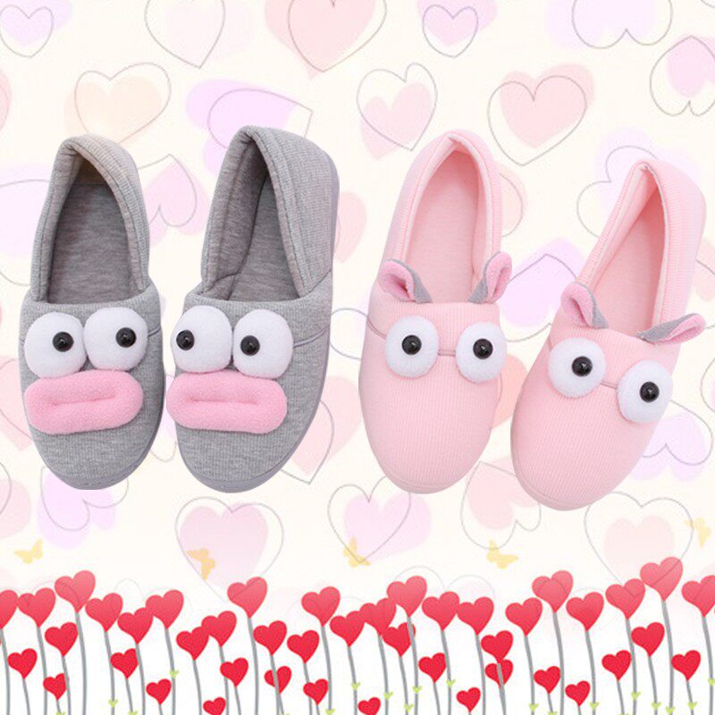 秋冬季软底d全包跟防水平底鞋卡通女士居家室内防滑拖鞋孕妇月子
