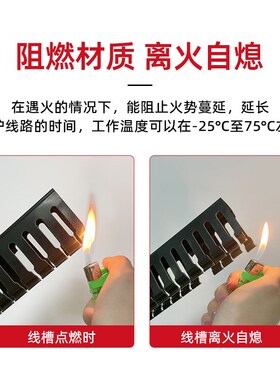 黑色线槽PVC塑料阻燃U型工业线槽配电箱控制柜走线理布行线槽整箱