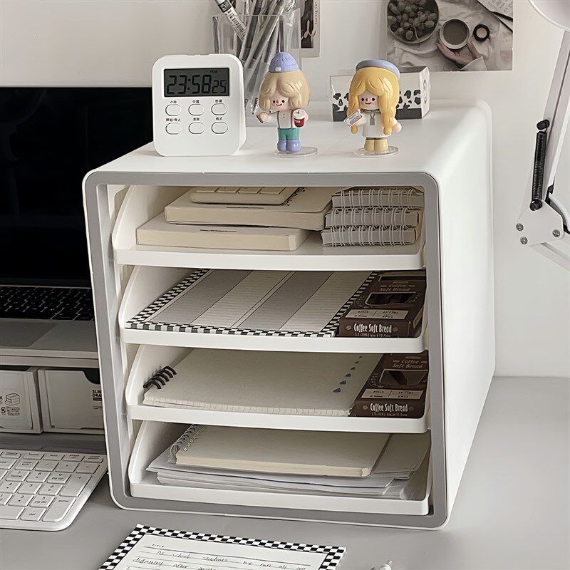 办公室a4文件夹收纳盒档案资料文件柜桌面抽屉式文具多层置物架内