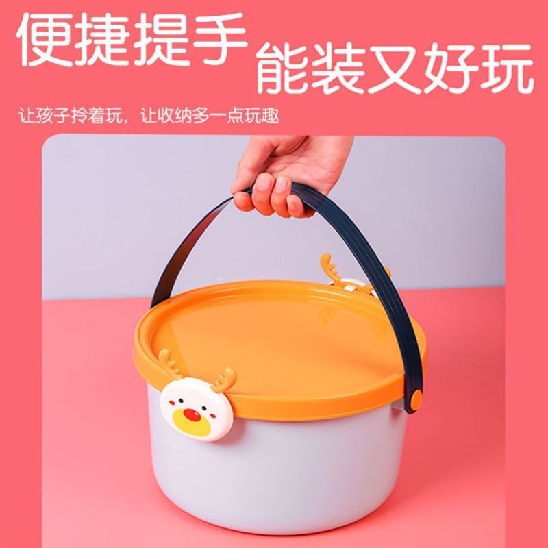 小桶有盖便携式手提水桶带盖塑料家用储水儿童加厚小号整理箱储物