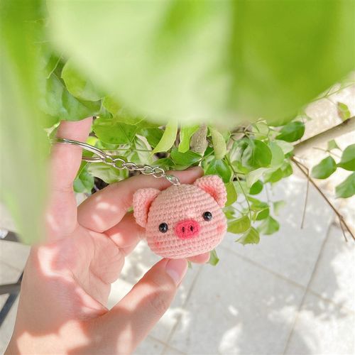 钩针毛线手工编织diy小猪挂件材料包卡通小玩偶挂饰 怀孕钩针玩偶