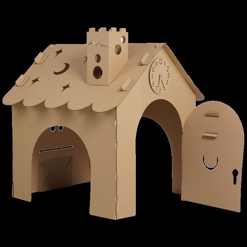 益智玩具幼儿园区角纸板小房子纸箱儿童手工制作材料包玩具屋帐篷