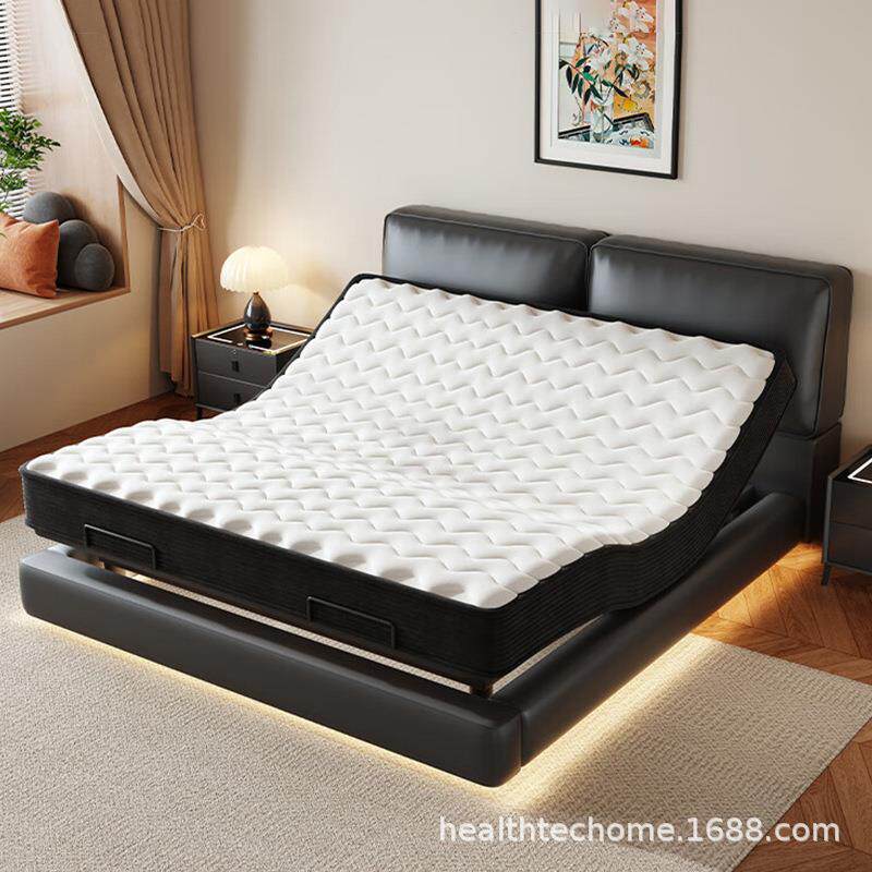 智能悬浮床现代简约主卧大床大黑牛豆腐块小户型双人床多功能升降