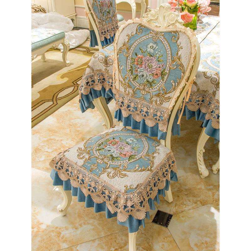 欧式餐椅垫坐垫奢华美式防滑餐桌椅套罩四季通用轻奢凳罩